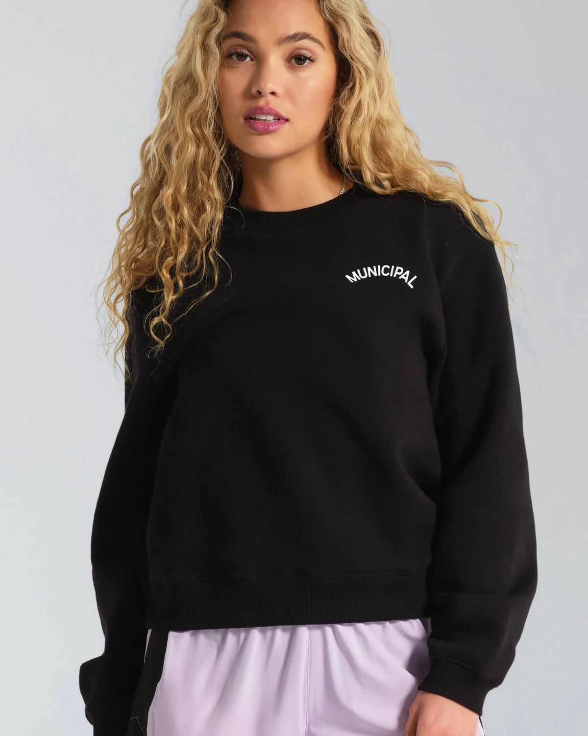 Women's Varsity Crew Neck Black / White