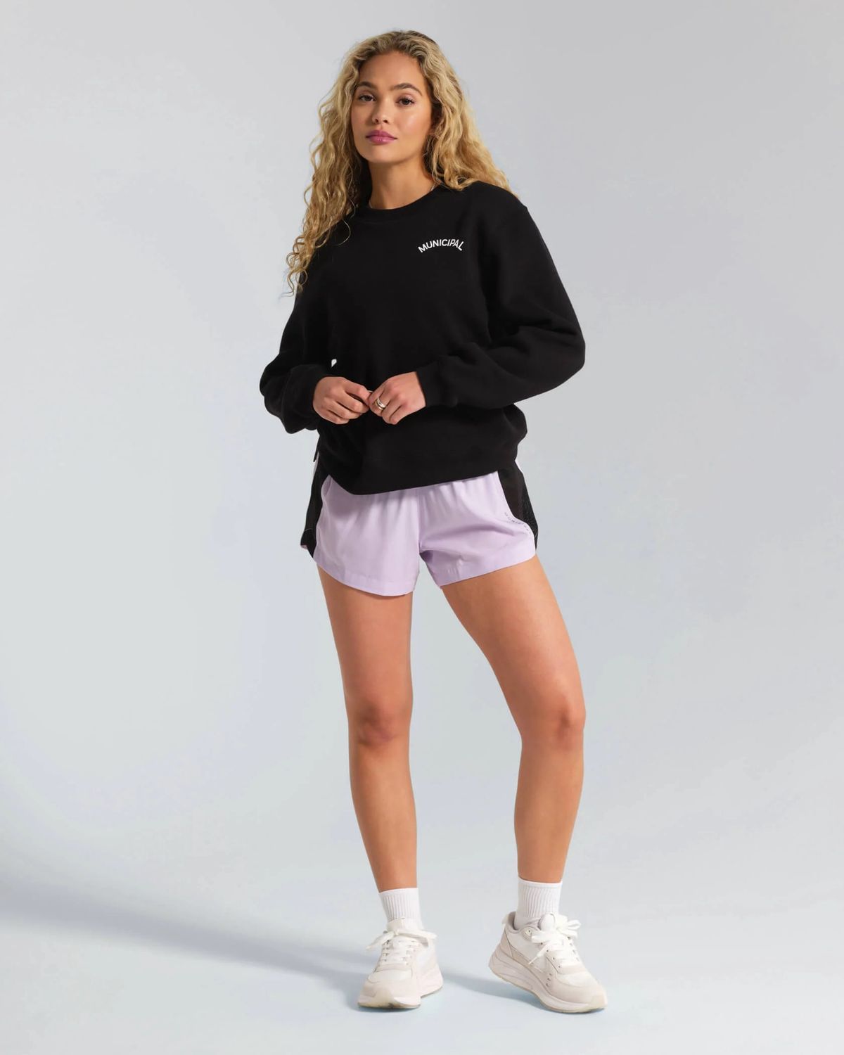Women's Varsity Crew Neck Black / White