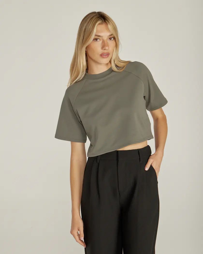 Grey Mockneck Raglan