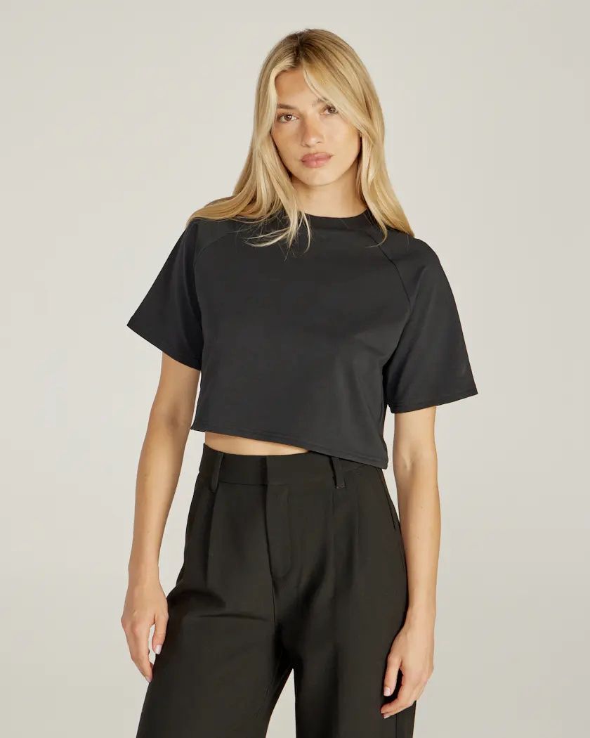 Black Mockneck Raglan