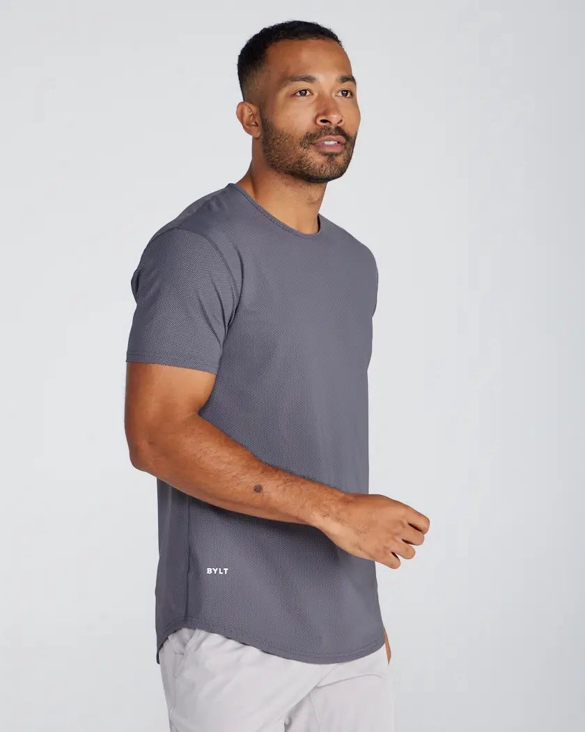 Charcoal Pulse Short Sleeve Drop-Cut