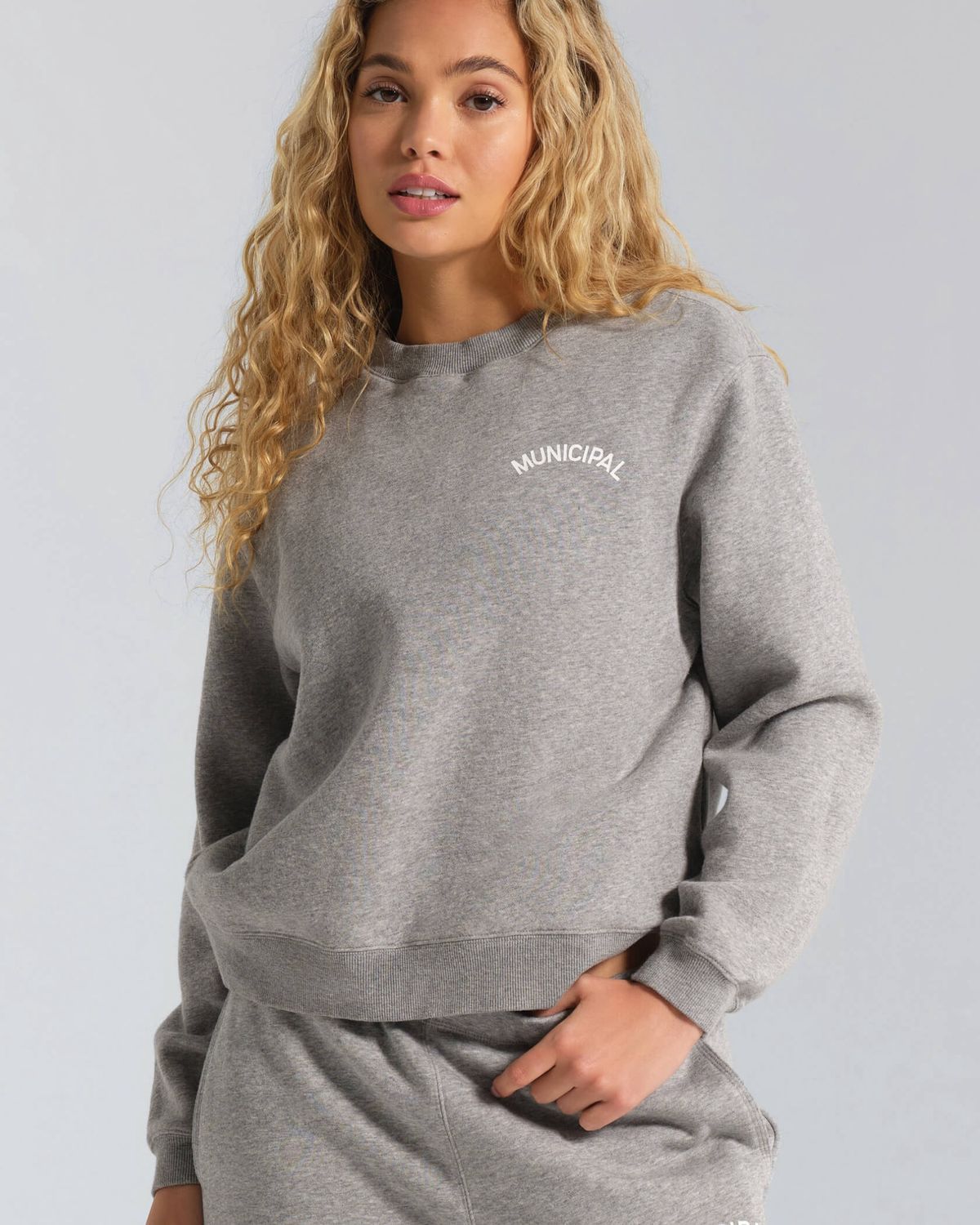 Women's Varsity Crew Neck Athletic Gray Heather / White