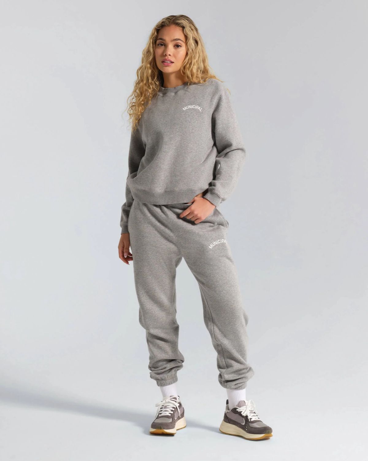 Women's Varsity Crew Neck Athletic Gray Heather / White