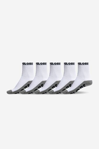 quarter sock 5 pack, Colour: white/grey