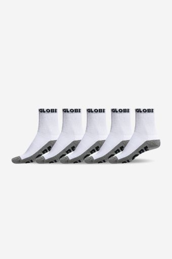 quarter sock 5 pack, Colour: white/grey