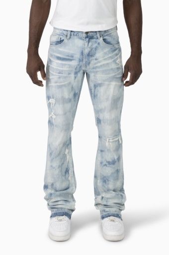 SUNBLEACHED EFFECT WASHED JEANS, Colour: MRSBL, Size: 3G