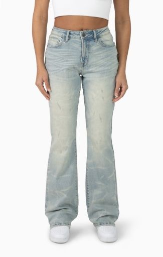 HIGH RISE WASHED BOOT JEANS, Clothing Size: XS, Colour: ARTBL