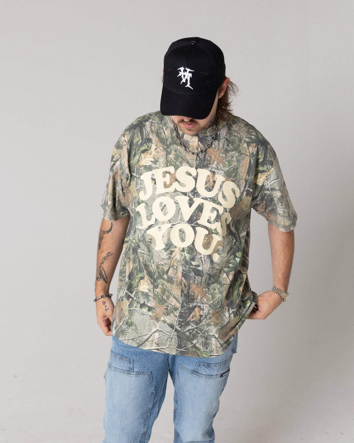 LMTD || Heavyweight Camo Tee || Oversized, Size: XL