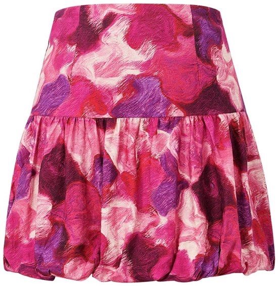 Viscose minirok met plooien ontwerp fuchsia