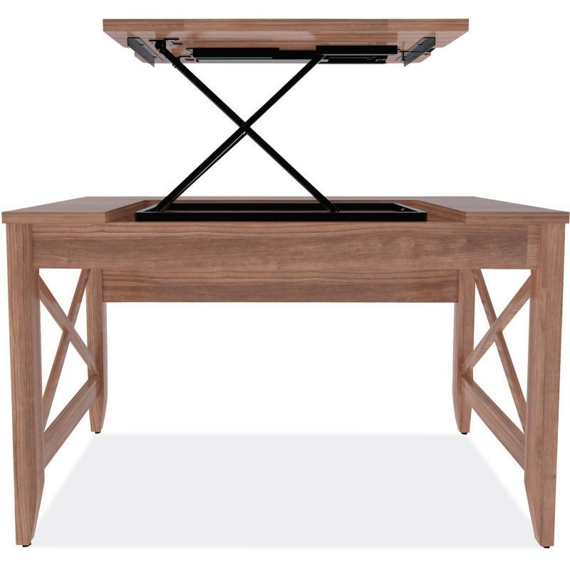 Alera Sit-to-Stand Table Desk – Modern Walnut – Valencia Series