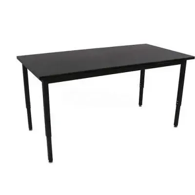 Wisconsin Bench 24″ x 60″ Lobo Science Table – Phenolic Top – Adjustable Height – Black