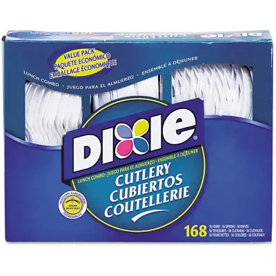 Dixie DXECM168, Cutlery Combo, Plastic, White, 168/Box