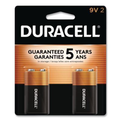 Duracell® Coppertop Alkaline 9V Batteries, 2/Pack