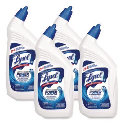 Professional LYSOL® Brand Advanced Deep Cleaning Power Toilet Bowl Cleaner, Wintergreen Scent, 32 oz Angle-Neck Bottle, 4/Pack