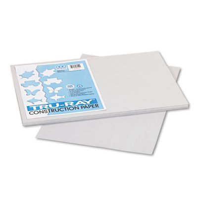 Pacon Tru-Ray Construction Paper, 76 lb Text Weight, 12 x 18, Gray, 50/Pack