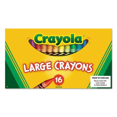 Crayola Large Crayons, Tuck Box Packaging, Large Size, 0.44