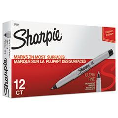 Sharpie Ultra Fine Tip Permanent Marker, Ultra-Fine Needle Tip, Blue, Dozen