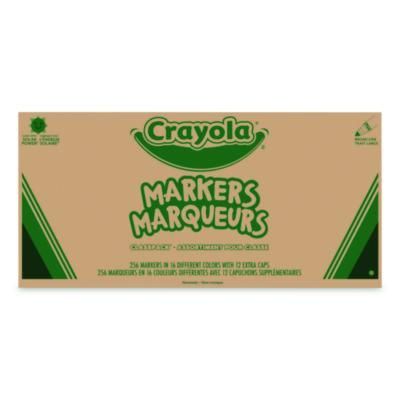 Crayola Non-Washable Marker, Broad Bullet Tip, Assorted Classic Colors, 256/Box