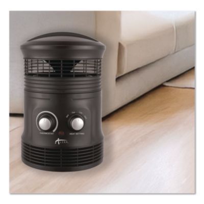 Alera® 360 Deg Circular Fan Forced Heater, 750 W, 8 x 8 x 12, Black
