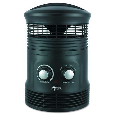 Alera® 360 Deg Circular Fan Forced Heater, 750 W, 8 x 8 x 12, Black