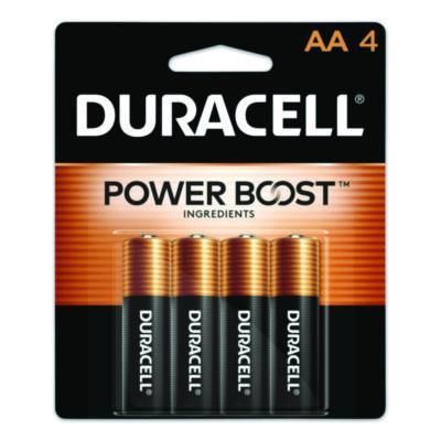 Duracell® POWER BOOST Coppertop Alkaline AA Batteries, 4/Pack