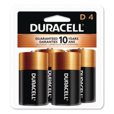 Duracell® Coppertop Alkaline D Batteries, 4/Pack
