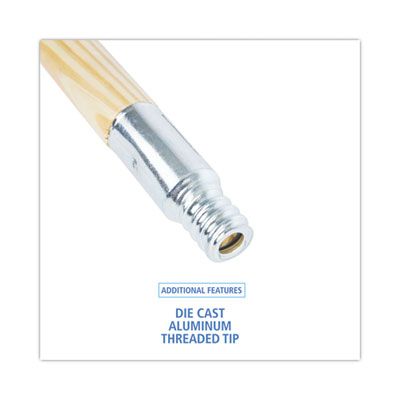 Boardwalk® Metal Tip Threaded Hardwood Broom Handle, 0.94
