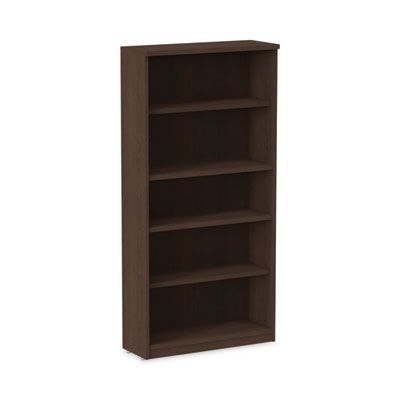 Alera® Alera Valencia Series Bookcase, Five-Shelf, 31.75w x 14d x 64.75h, Espresso Alera® Alera Valencia Series Bookcase, Five-Shelf, 31.75w x 14d x 64.75h, Espresso