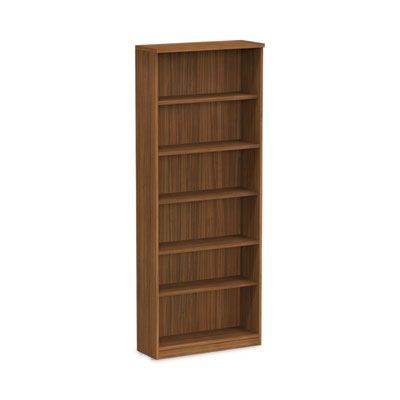 Alera® Alera Valencia Series Bookcase, Six-Shelf, 31.75w x 14d x 80.25h, Modern Walnut