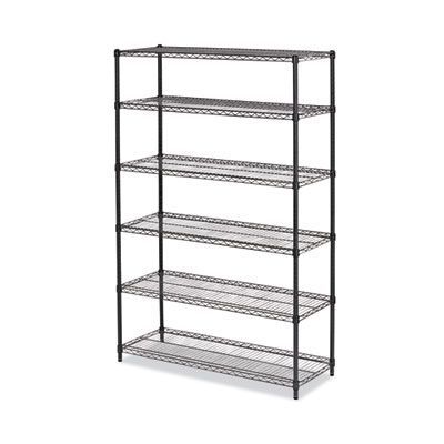 Alera® NSF Certified 6-Shelf Wire Shelving Kit, 48w x 18d x 72h, Black Anthracite Alera® NSF Certified 6-Shelf Wire Shelving Kit, 48w x 18d x 72h, Black Anthracite