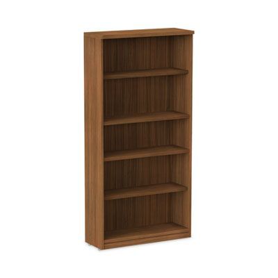 Alera® Alera Valencia Series Bookcase, Five-Shelf, 31.75w x 14d x 64.75h, Modern Walnut
