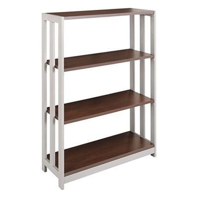 Linea Italia® Trento Line Bookcase, Three-Shelf, 31.5w x 11.63d x 43.25h, Mocha