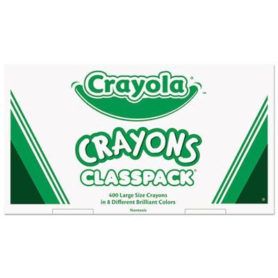 Crayola® Classpack Crayons, Large Size, 0.44 Crayola® Classpack Crayons, Large Size, 0.44" x 4", 8 Assorted Colors, 400/Pack