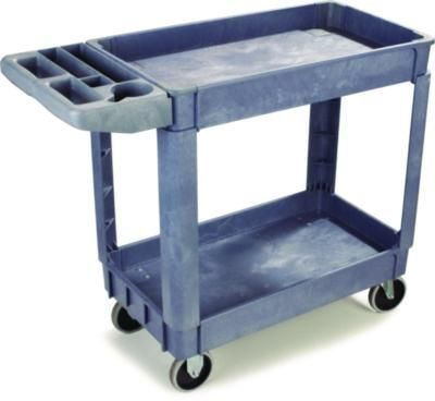 Boardwalk® Two-Shelf Utility Cart, Plastic, 2 Shelves, 500 lb Capacity, 17.25 Boardwalk® Two-Shelf Utility Cart, Plastic, 2 Shelves, 500 lb Capacity, 17.25" x 40" x 33.5", Gray