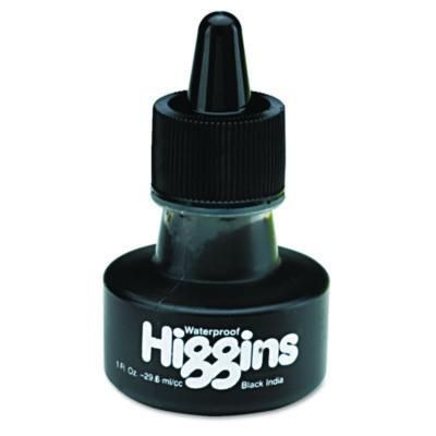 Higgins® Waterproof Pigmented Drawing Ink, 1 oz Bottle, Black Higgins® Waterproof Pigmented Drawing Ink, 1 oz Bottle, Black