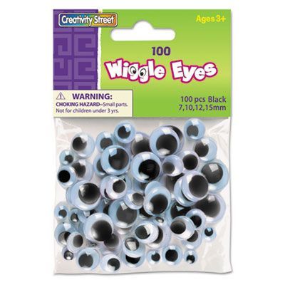 Creativity Street® Wiggle Eyes Assortment, Assorted Sizes, Black, 100/Pack Creativity Street® Wiggle Eyes Assortment, Assorted Sizes, Black, 100/Pack