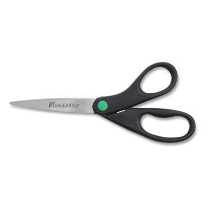 Westcott® KleenEarth Scissors, 8 Westcott® KleenEarth Scissors, 8" Long, 3.25" Cut Length, Straight Black Handle, 2/Pack