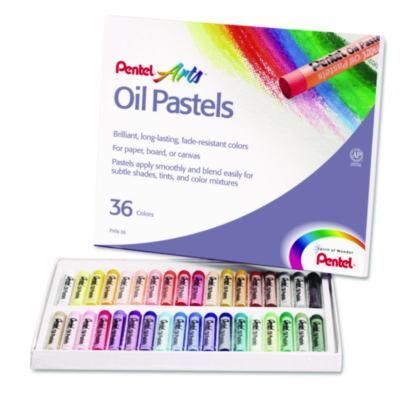 Pentel® Oil Pastel Set With Carrying Case, 36 Assorted Colors, 0.38 dia x 2.38", 36/Pack