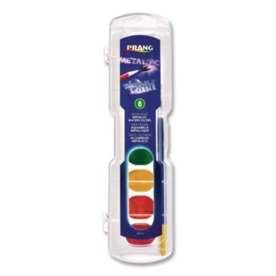 Prang® Metallic Washable Watercolors, 8 Assorted Metallic Colors, Palette Tray Prang® Metallic Washable Watercolors, 8 Assorted Metallic Colors, Palette Tray