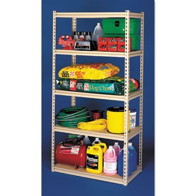Tennsco Stur-D-Stor Shelving, Five-Shelf, 36.5w x 18.5d x 72h, Sand Tennsco Stur-D-Stor Shelving, Five-Shelf, 36.5w x 18.5d x 72h, Sand