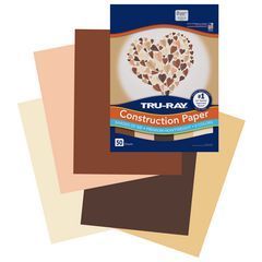 Pacon Tru-Ray Construction Paper, 70 lb Text Weight, 9 x 12, Assorted Skin Tone Colors, 50/Pack
