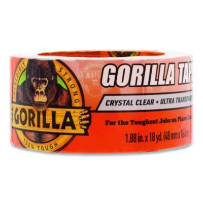 Gorilla® Crystal Clear Tape, 3" Core, 1.88" x 18 yds
