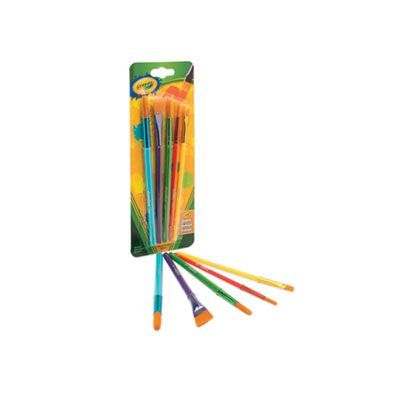 Crayola® Arts and Craft Brush Set, Assorted Sizes, Natural Hair, Angled, Flat, Round, 5/Set Crayola® Arts and Craft Brush Set, Assorted Sizes, Natural Hair, Angled, Flat, Round, 5/Set