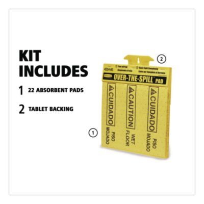 Rubbermaid® Commercial Over-The-Spill Pad Tablet, 12 oz, 16.5 x 14, 22/Pack