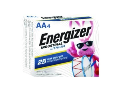 Energizer® Industrial Lithium AA Battery, 1.5 V, 4/Pack