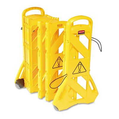 Rubbermaid® Commercial Portable Mobile Safety Barrier, Plastic, 13 ft x 40 Rubbermaid® Commercial Portable Mobile Safety Barrier, Plastic, 13 ft x 40", Yellow