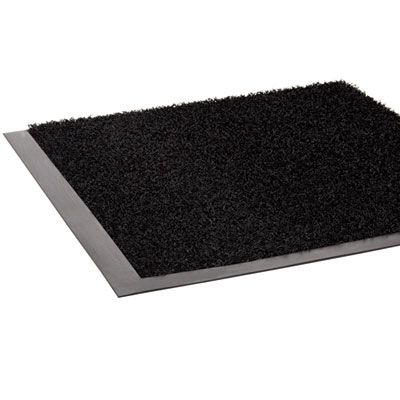 Crown Jasper Indoor/Outdoor Scraper Mat, Black Cut Pile Nylon Surface, 36