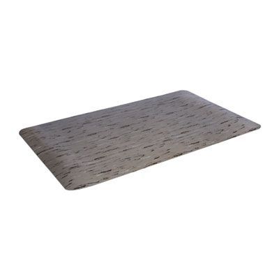 Crown Cushion-Step Marbleized Rubber Mat, Rectangular, Gray Smooth Surface, 24