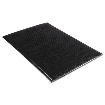 Guardian Soft Step Supreme Anti-Fatigue Floor Mat, Rectangular, Black Cross-Hatch Embossed Surface, 24