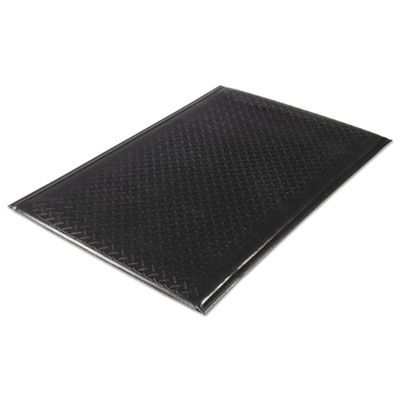 Guardian Soft Step Supreme Anti-Fatigue Floor Mat, Rectangular, Black Cross-Hatch Embossed Surface, 24